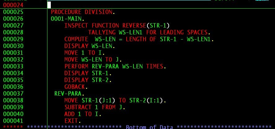 COBOL code example