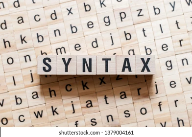 "Syntax" spelled out using wooden cubes