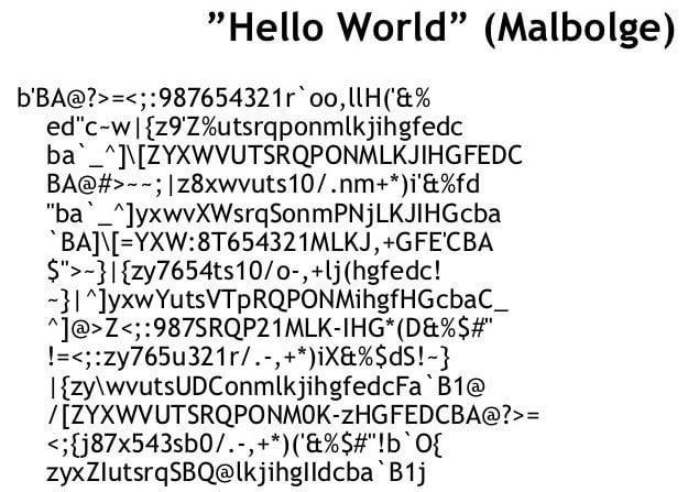 Malbolge code example