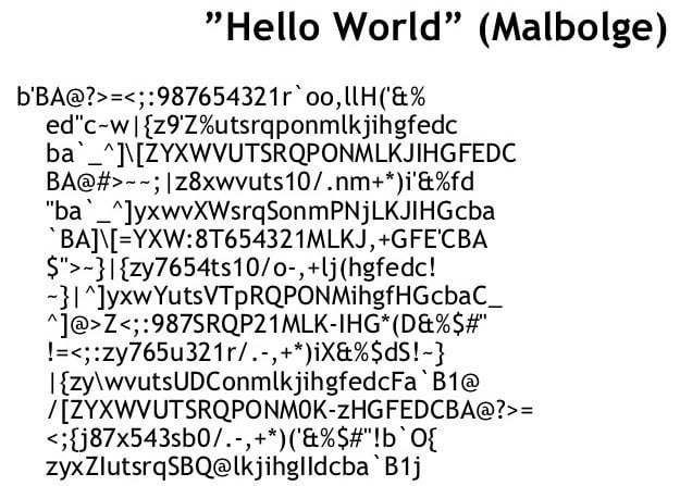 Malbolge code example