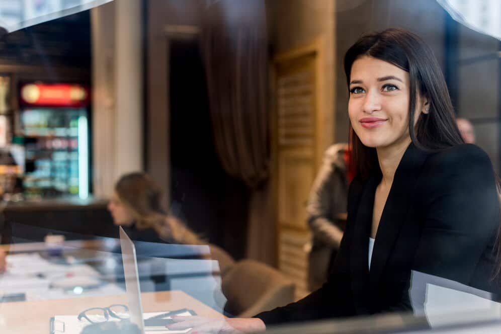 Female in corporate attire